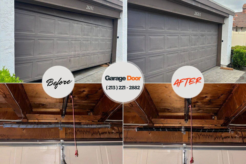 Before and after: garage door repair Yemassee, SC